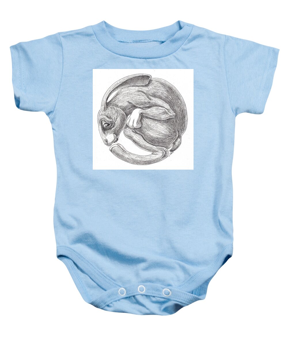 Ink Baby Onesie featuring the drawing Long-legged by Victor Molev