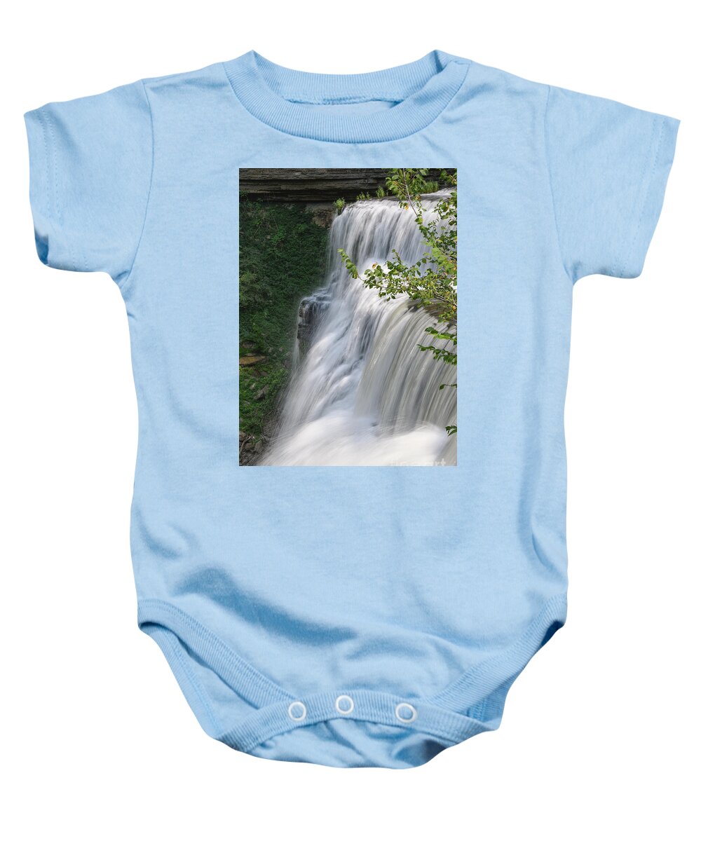 Burgess Falls Baby Onesie featuring the photograph Lower Falls 3 by Phil Perkins