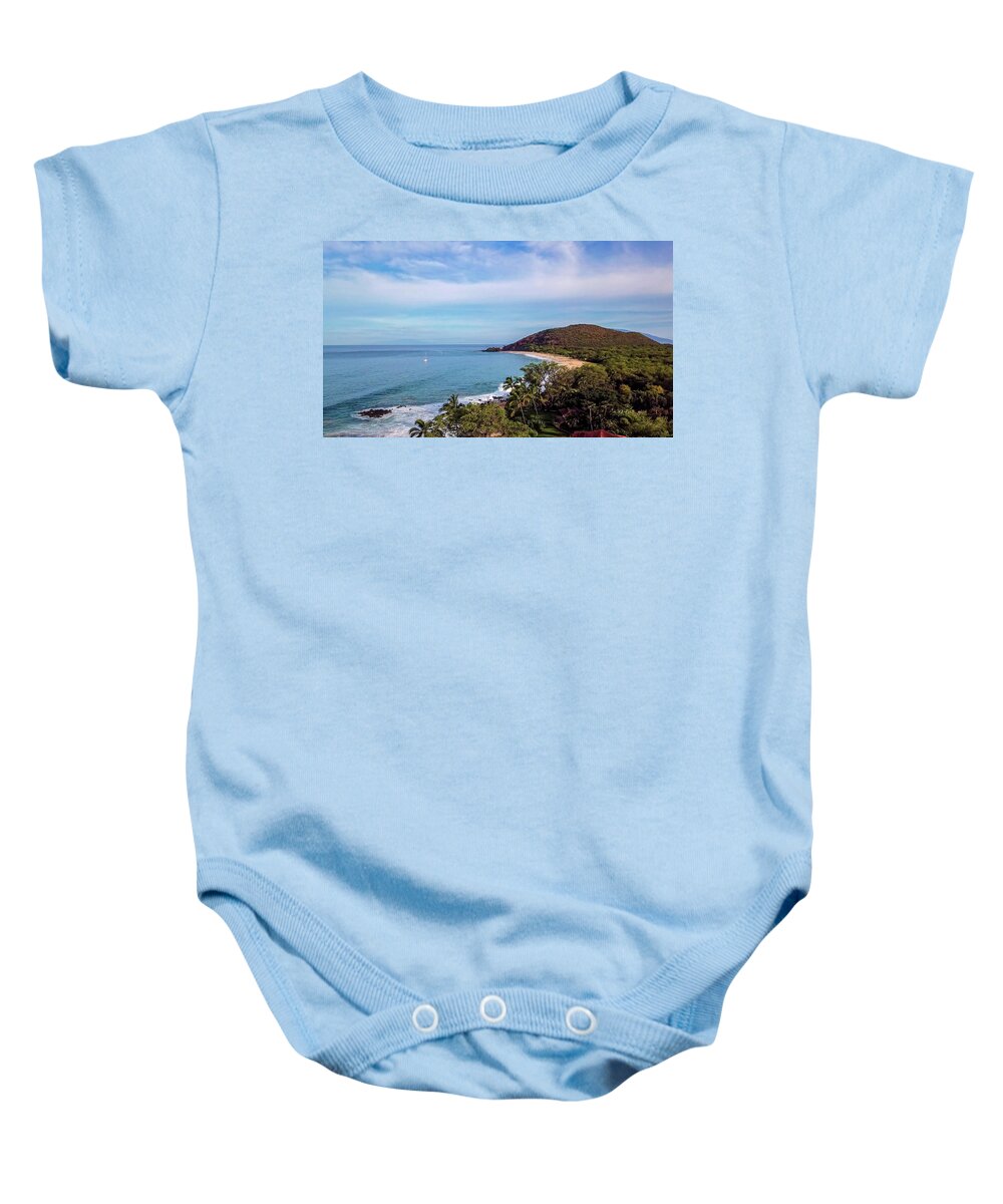 Makena State Baby Onesie featuring the photograph Makena state beach by Chris Spencer
