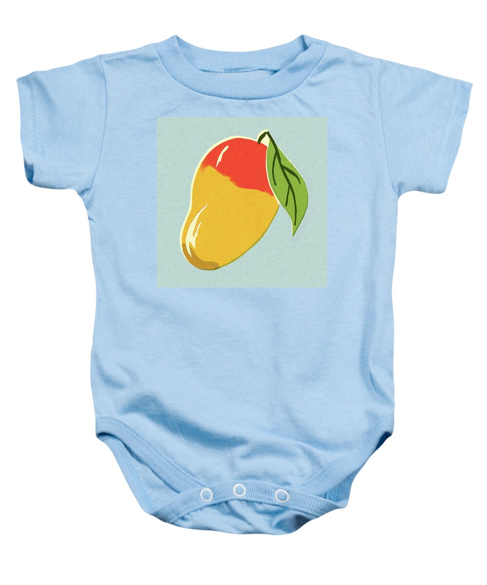 Blue Background Baby Onesie featuring the drawing Mango by CSA Images