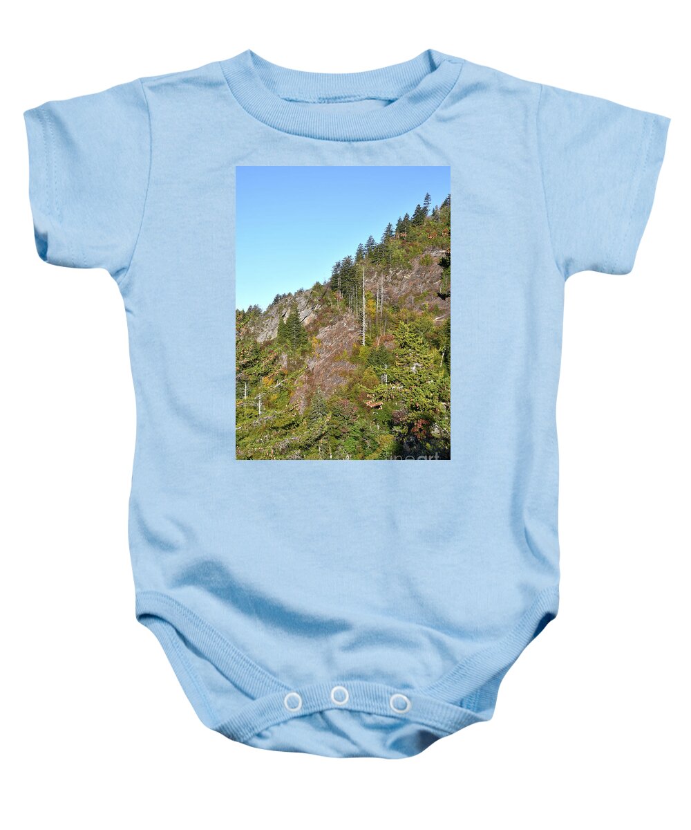 Mount Leconte Baby Onesie featuring the photograph Mount LeConte 2 by Phil Perkins