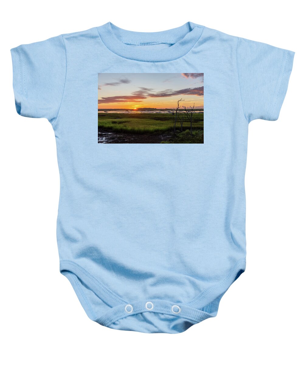 Sunrise Baby Onesie featuring the photograph Murrells Inlet Sunrise - August 4 2019 by D K Wall