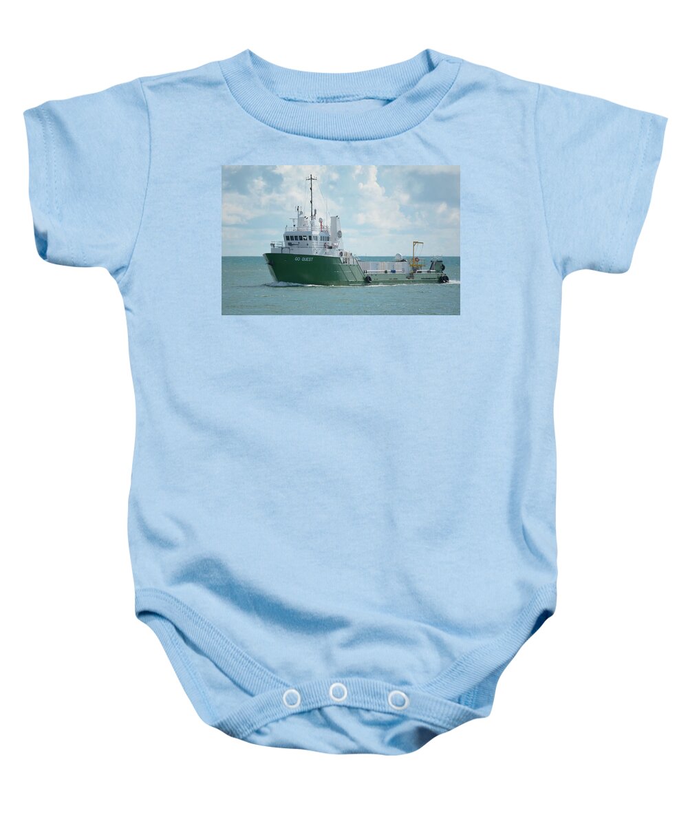 Vessel Baby Onesie featuring the photograph MV Go Quest-Spacex support vessel by Bradford Martin