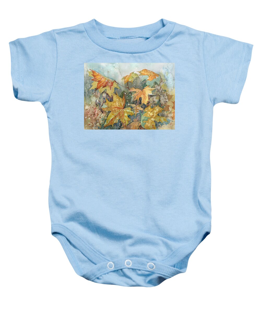 Russian Artists New Wave Baby Onesie featuring the painting October Wind by Ina Petrashkevich