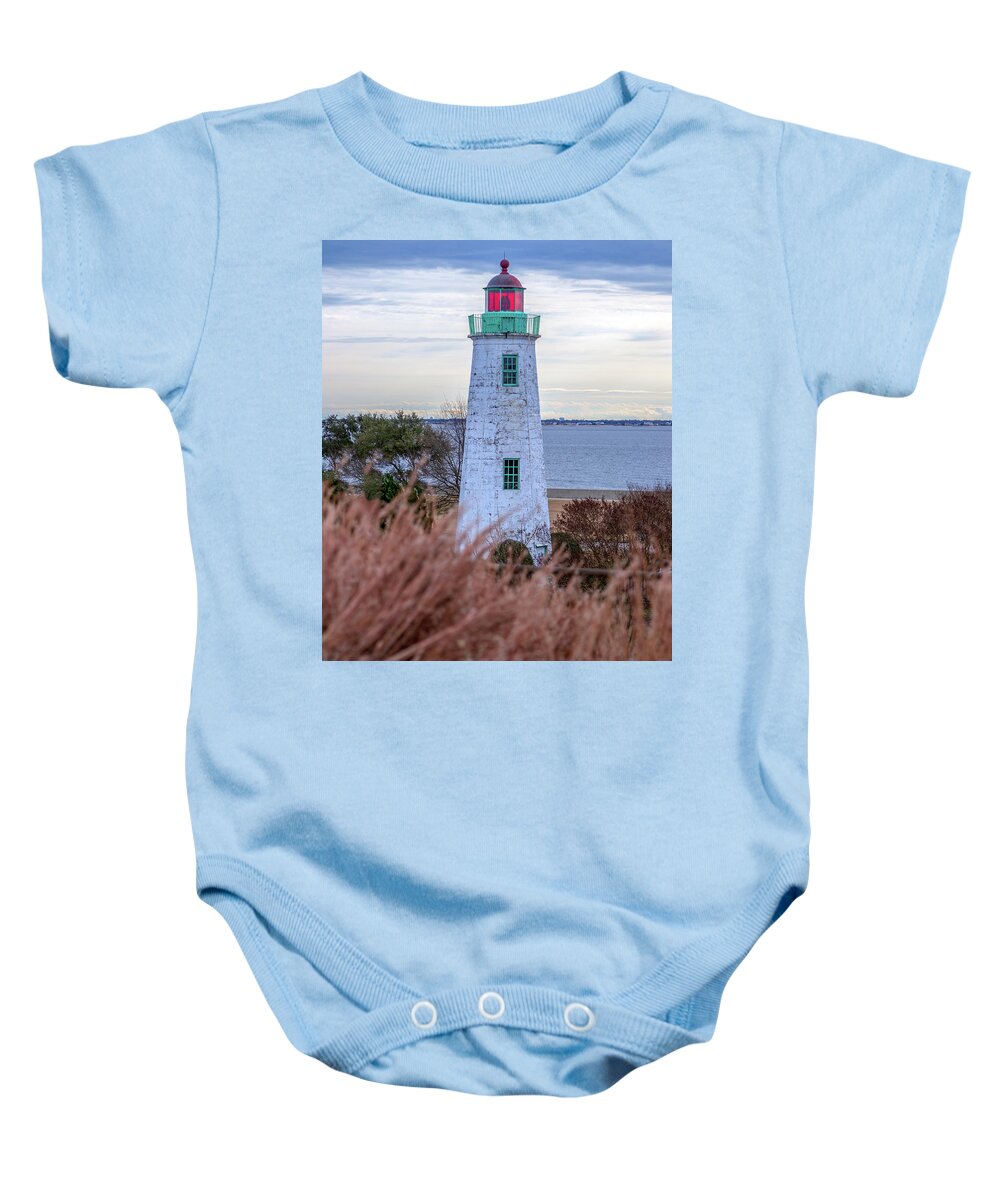 Light Baby Onesie featuring the photograph Old Point Comfort Light by Brian Knight