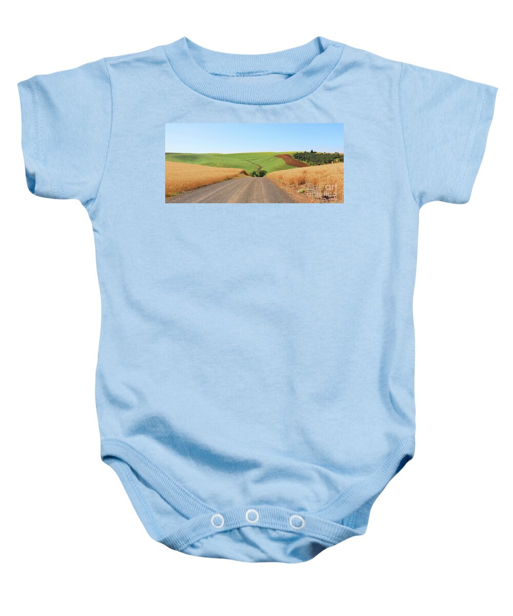 Palouse Baby Onesie featuring the photograph Palouse Fields 3599 by Jack Schultz
