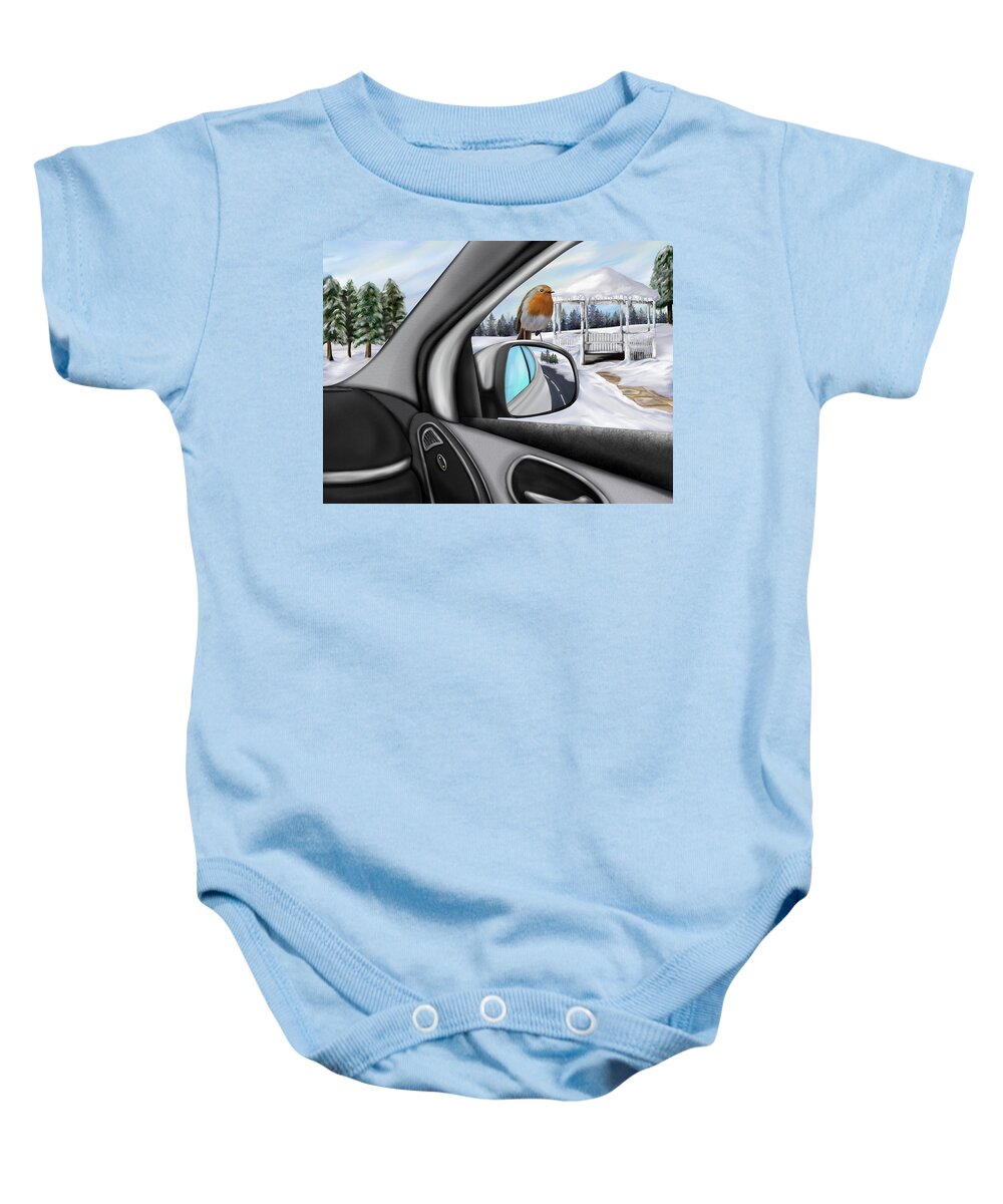 Sunday Drive Baby Onesie featuring the digital art Passenger on a Sunday Drive by Mark Taylor