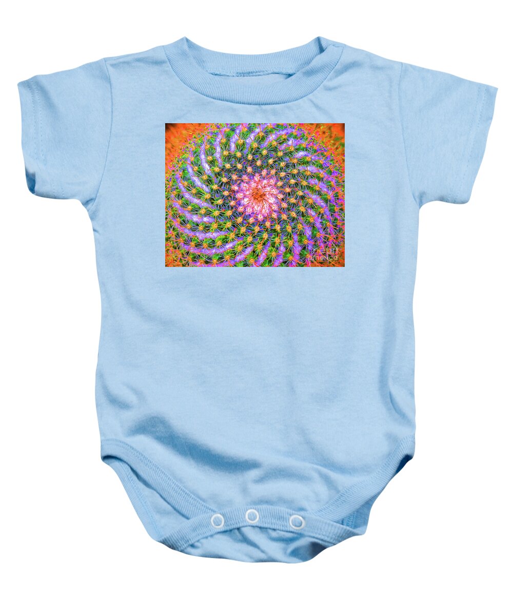 Cactus Baby Onesie featuring the photograph Psychedelic by Tiffany Whisler
