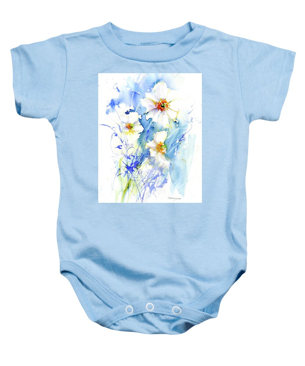 Florals Baby Onesie featuring the painting Quiet Anemones by Christy Lemp