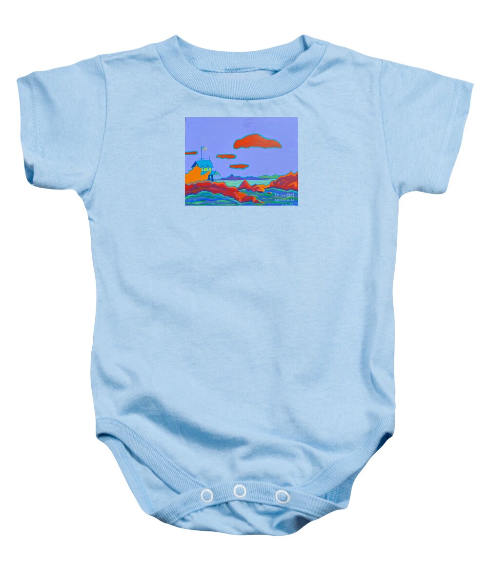 Gloucester Baby Onesie featuring the painting Research Jetty Gloucester by Debra Bretton Robinson