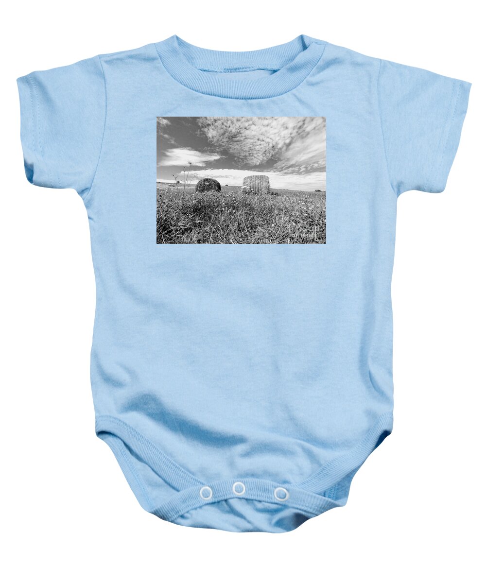 Landscape Baby Onesie featuring the photograph Resting Hay by J L Zarek