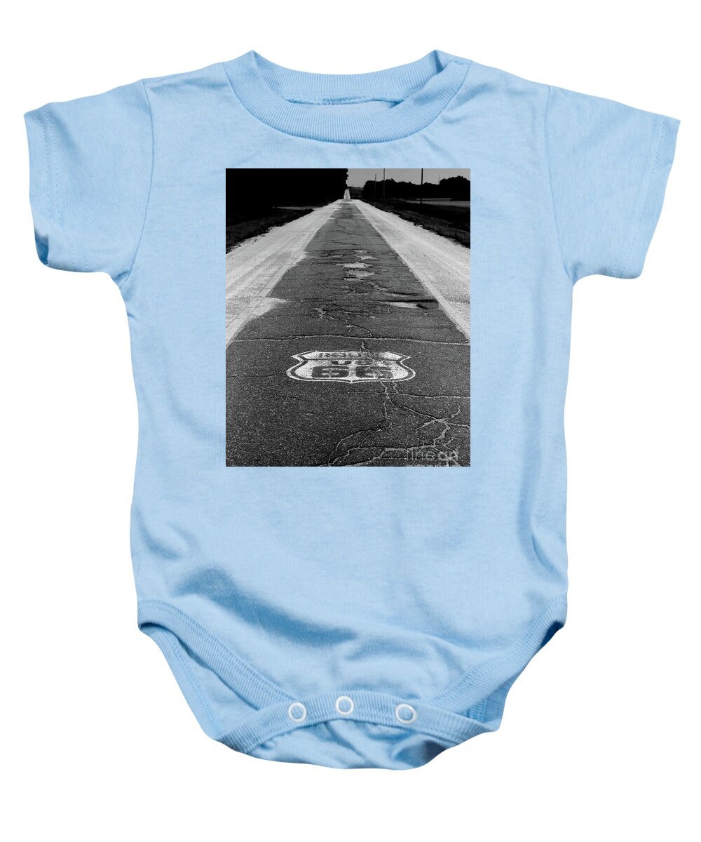 Ribbon Road Baby Onesie featuring the photograph Ribbon Road by Terri Brewster