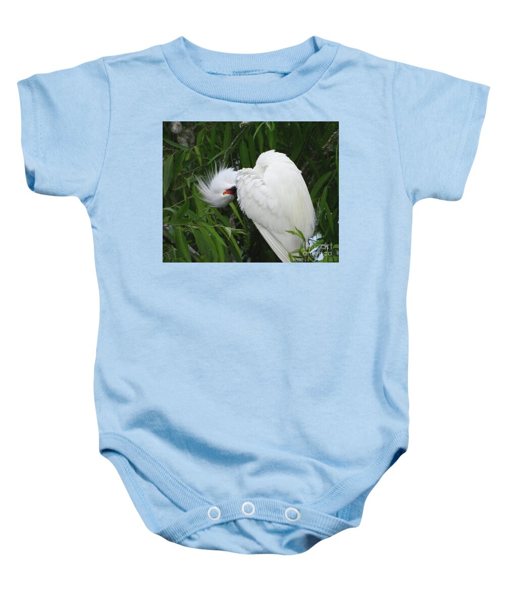 Egret Baby Onesie featuring the photograph Shy Egret by Scott Cameron