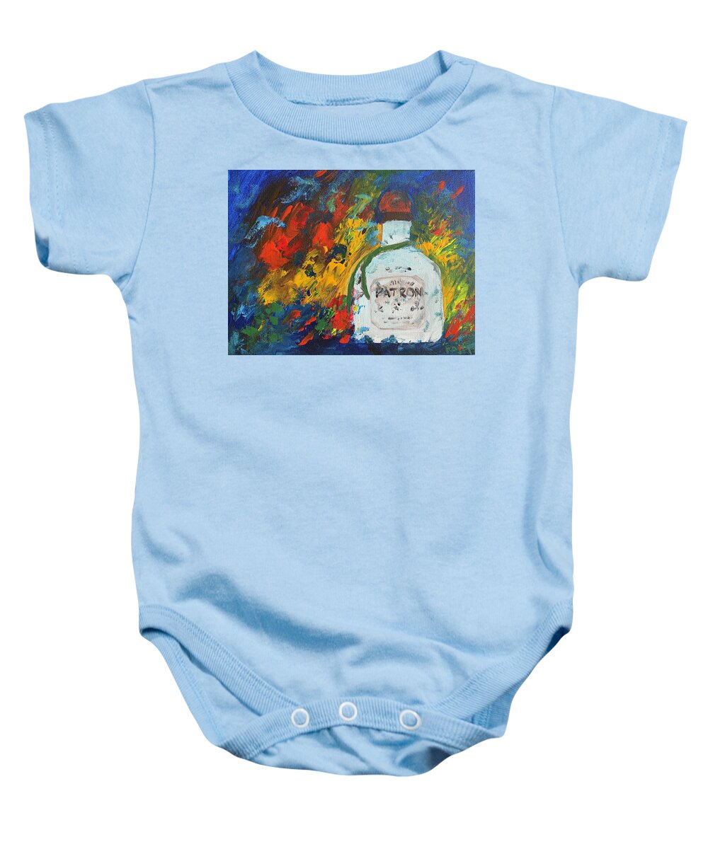 Still Life Baby Onesie featuring the painting Silver Patron by Raji Musinipally