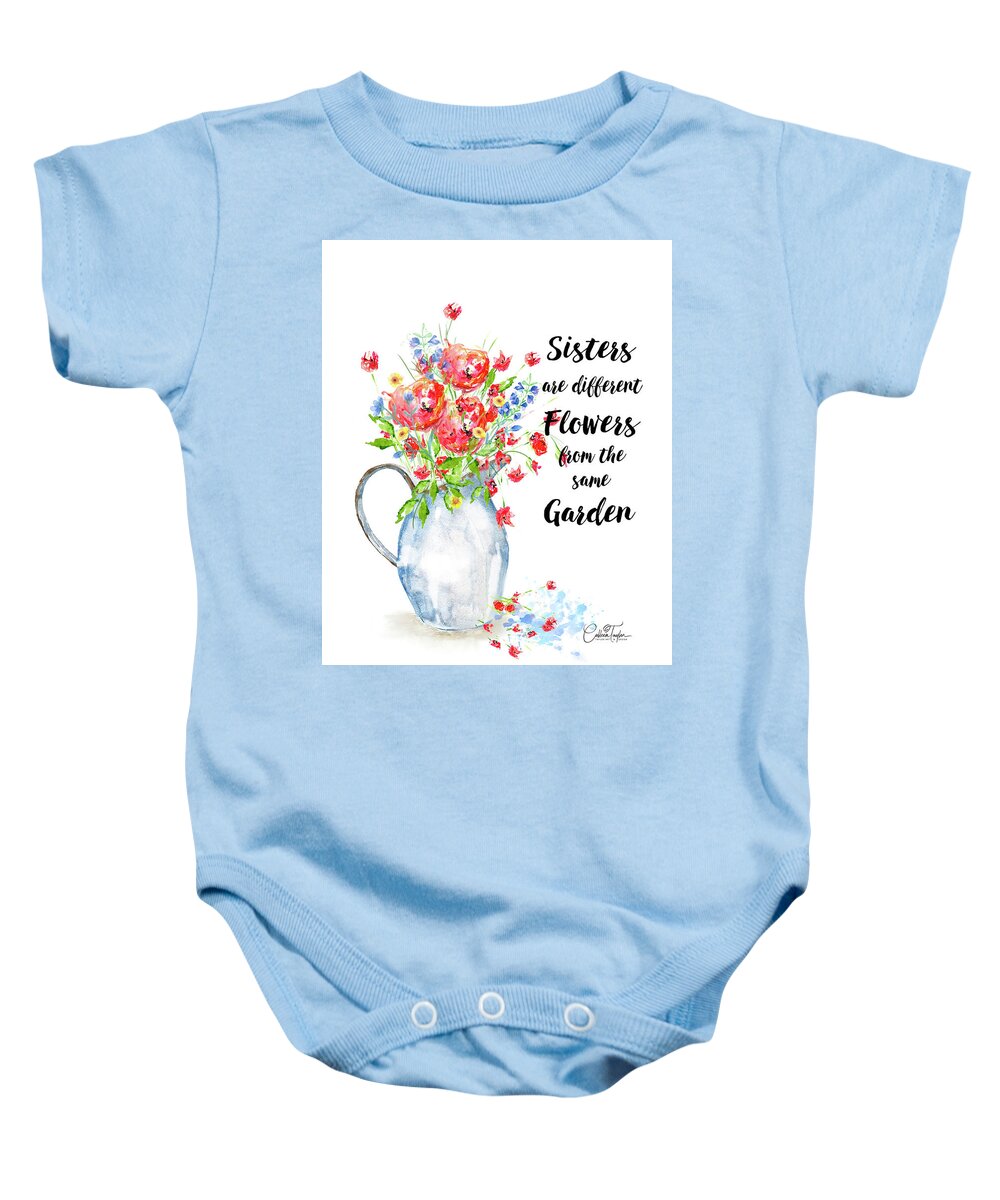 Sisters Baby Onesie featuring the painting Sisters by Colleen Taylor