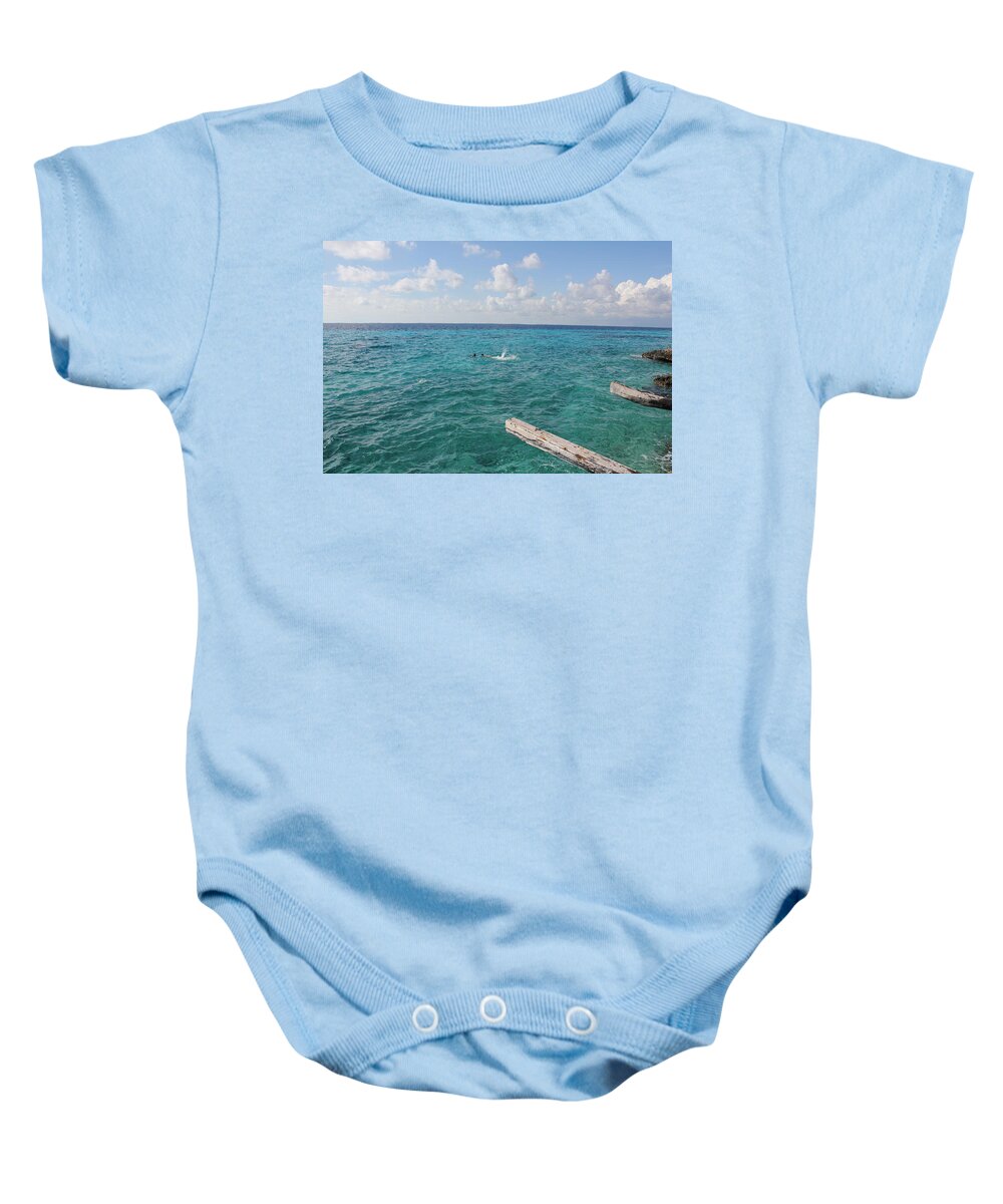 Tropical Vacation Baby Onesie featuring the photograph Snorkeling by Ruth Kamenev