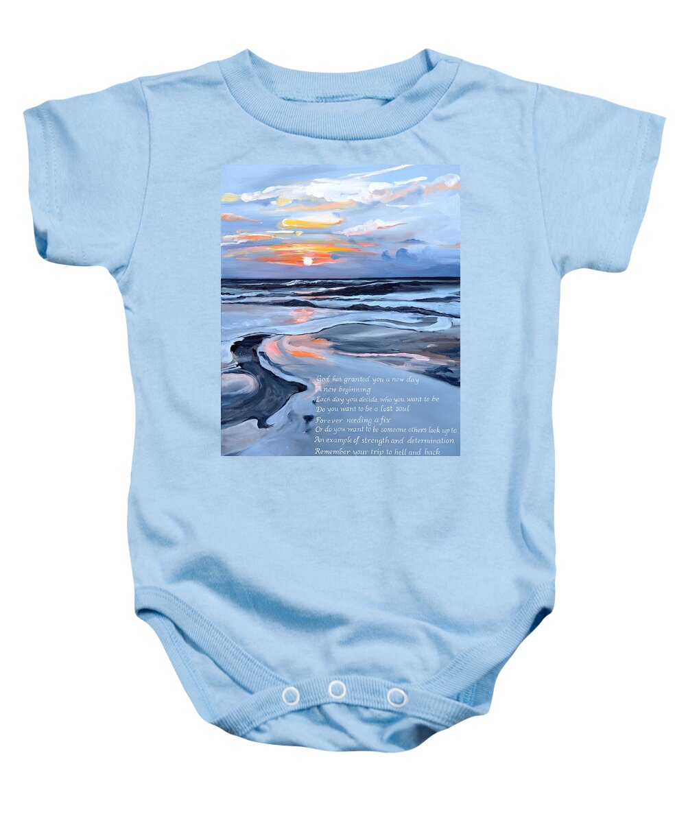 Recovery Baby Onesie featuring the painting Sobriety Encouragement Painting by Donna Tuten