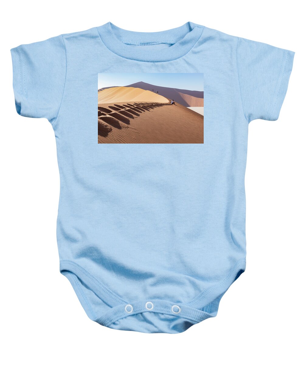 Landscape Baby Onesie featuring the photograph Sossusvlei desert by Mache Del Campo