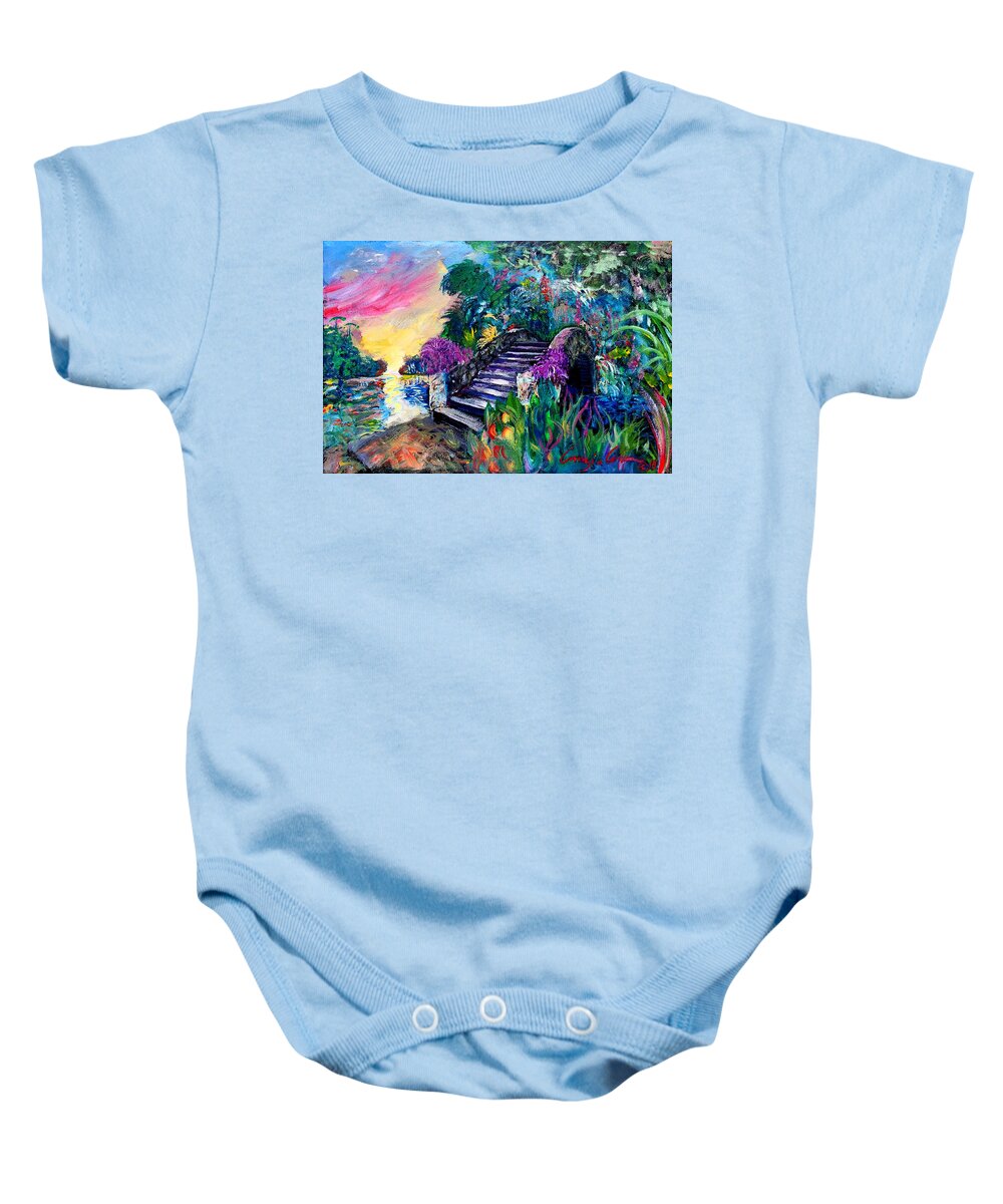 New Orleans Baby Onesie featuring the painting Spirit Bridge Two by Amzie Adams