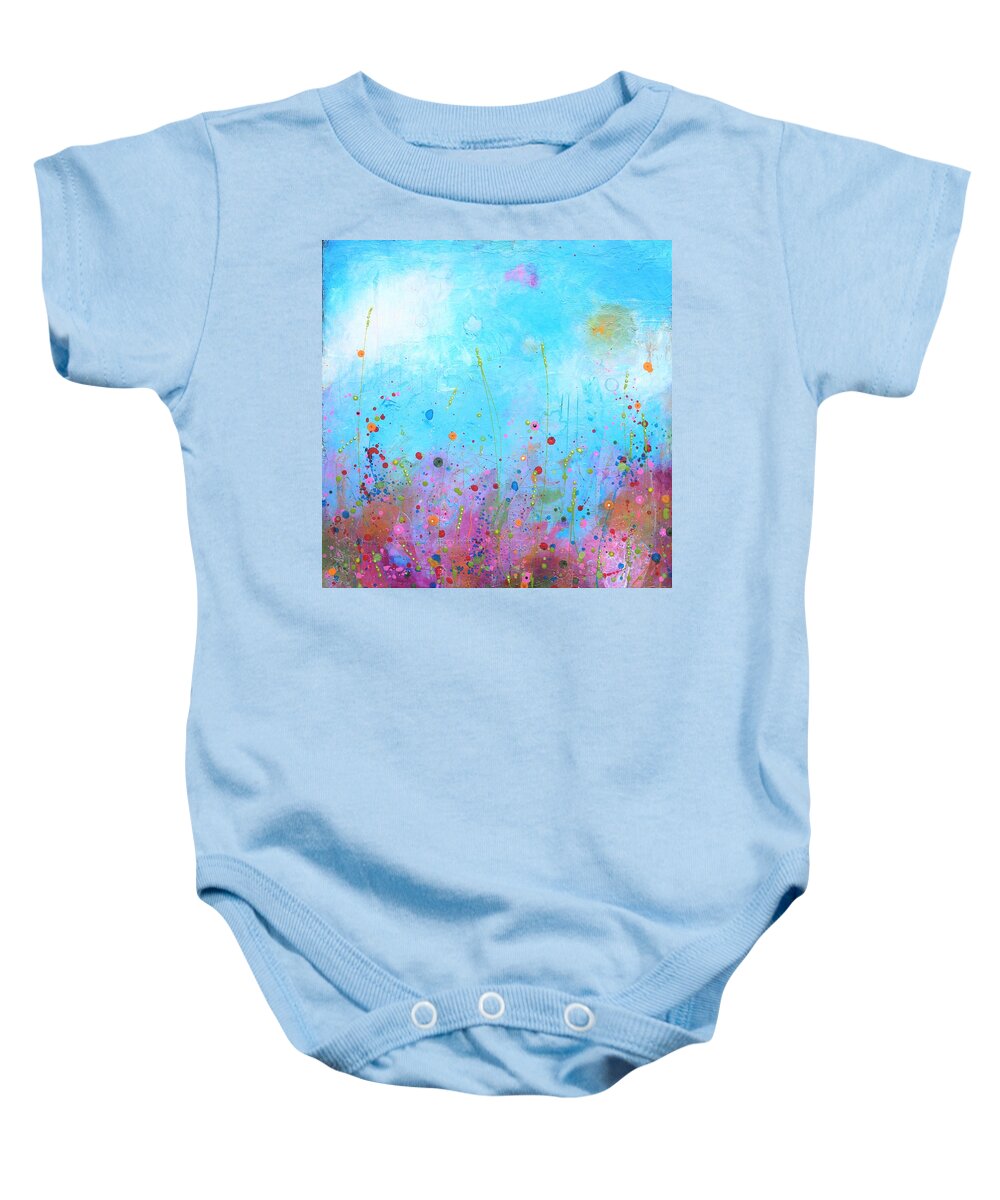 Acrylic Baby Onesie featuring the painting Spring Fling by Brenda O'Quin
