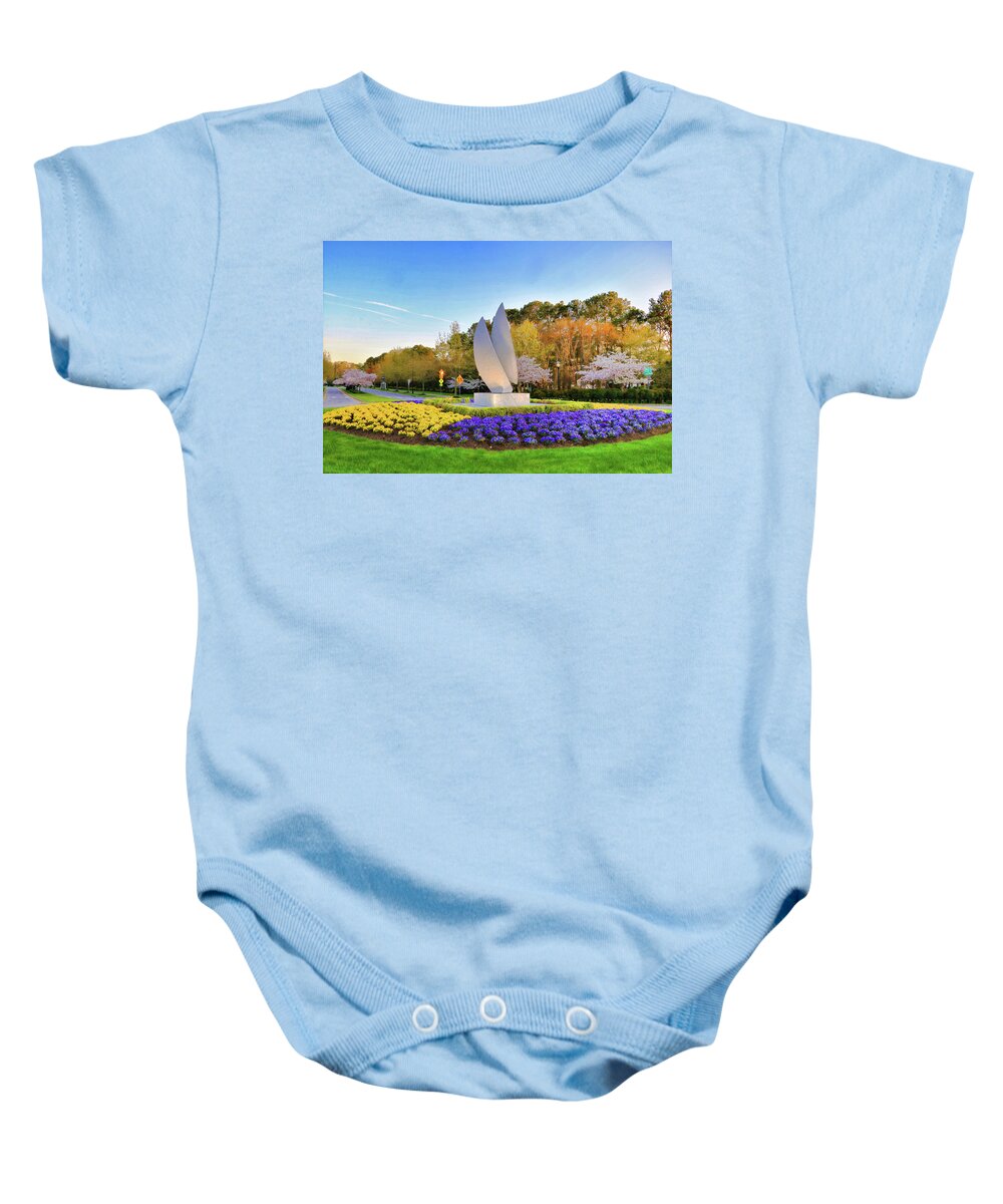 Christopher Newport University Baby Onesie featuring the photograph Springtime at Christopher Newport University by Ola Allen