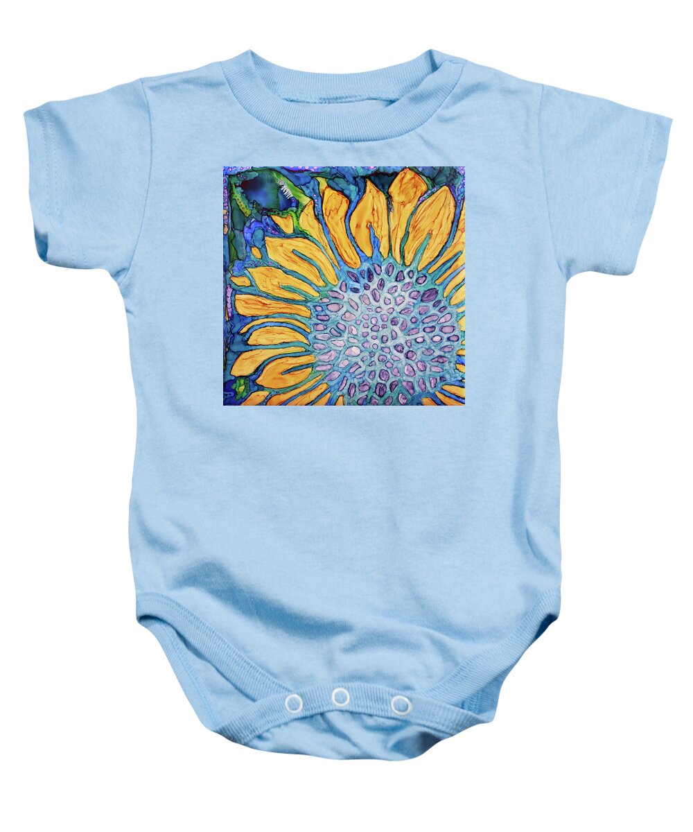 Sunflower Baby Onesie featuring the painting Sunflower by Winona's Sunshyne