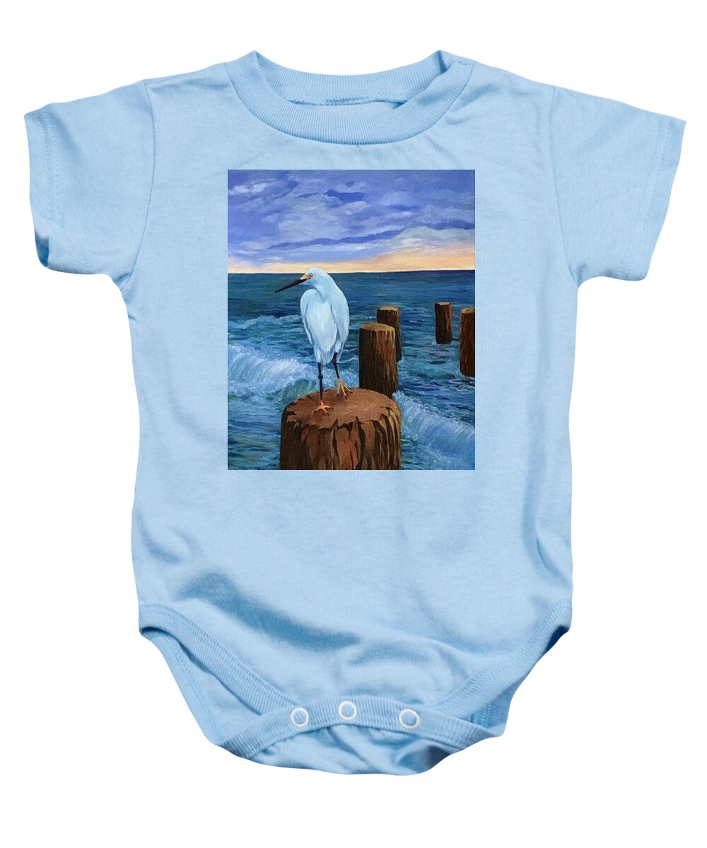 Storm Baby Onesie featuring the painting Sunset Rest by Jane Ricker