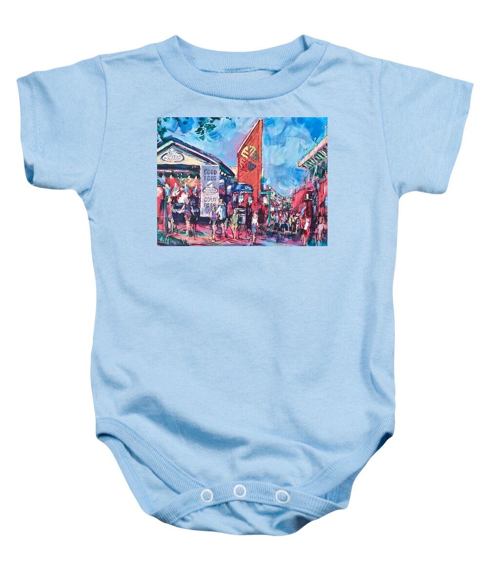 Painting Baby Onesie featuring the painting Tavern at the Park by Les Leffingwell