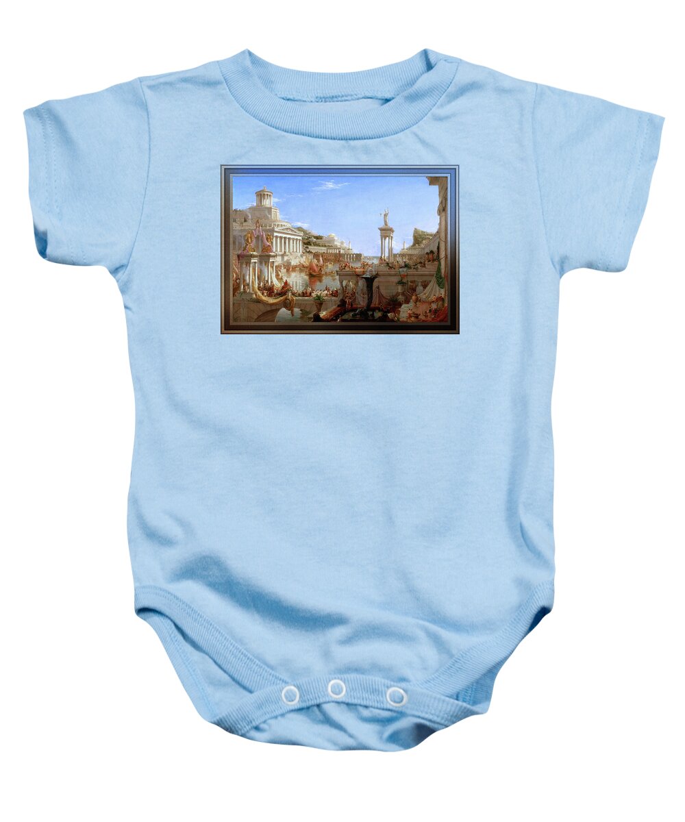 The Consummation Of Empire Baby Onesie featuring the painting The Consummation of Empire by Thomas Cole by Rolando Burbon