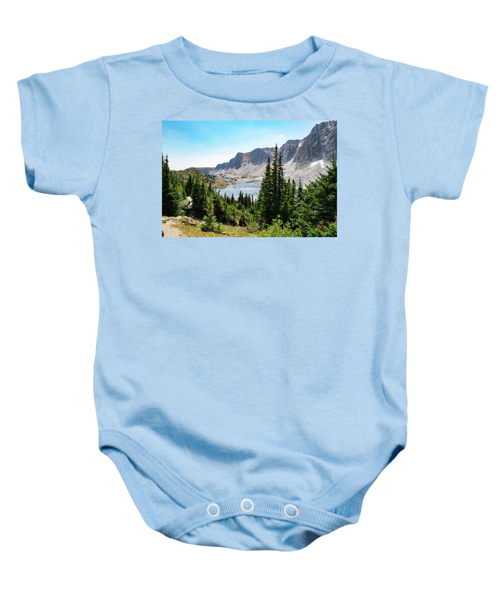 Mountain Baby Onesie featuring the photograph The Lakes of Medicine Bow Peak by Nicole Lloyd