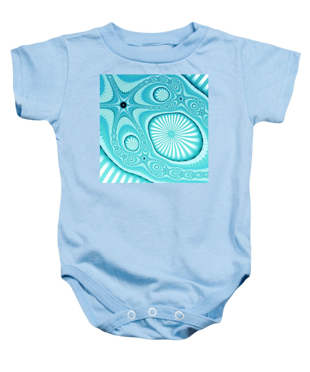 Abstract Baby Onesie featuring the digital art Turquoise coastal abstract by Bonnie Bruno