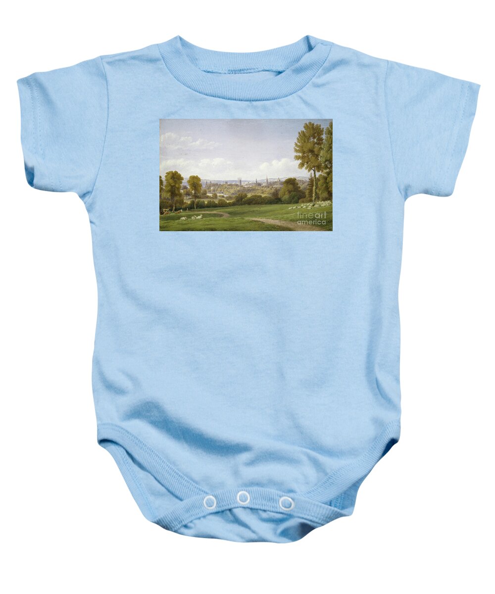  Baby Onesie featuring the painting View Of Oxford From Headington Watercolor by William Turner