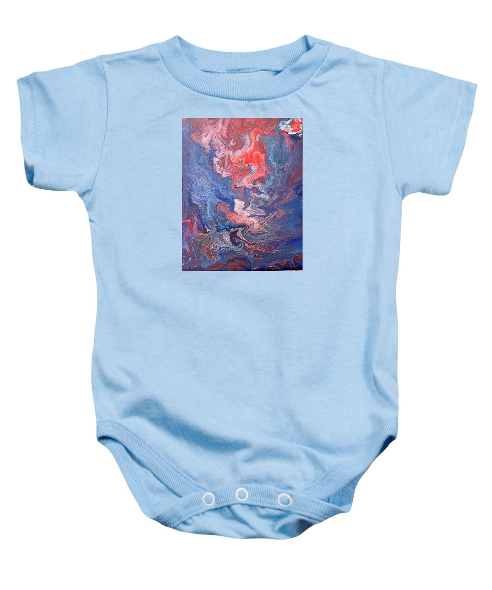 Acrylic Baby Onesie featuring the painting Volcano by Laura Jaffe