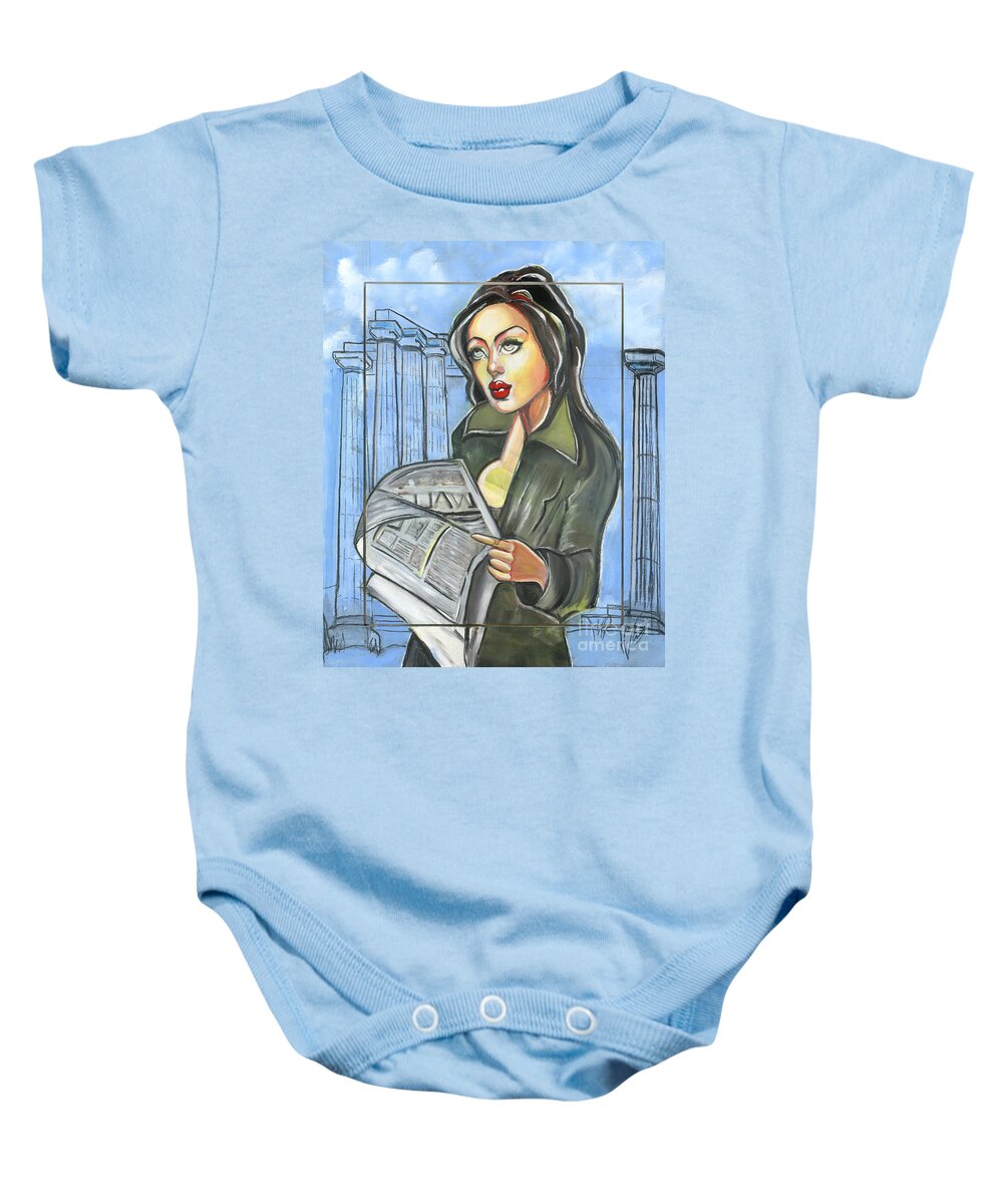 Wallstreet Baby Onesie featuring the painting Wall Street by Luana Sacchetti