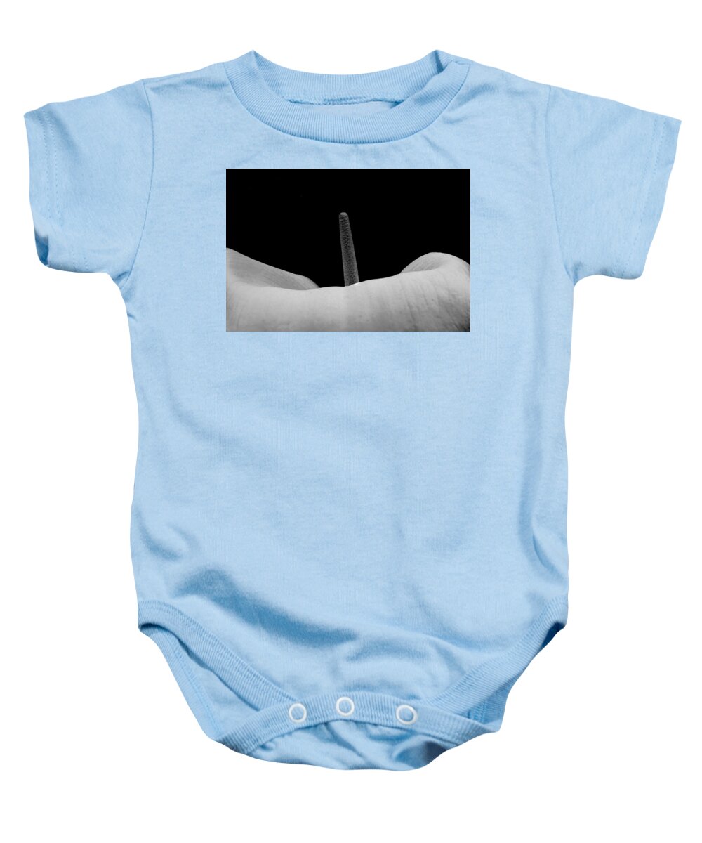Calla Lilly Baby Onesie featuring the photograph White calla lilly by Alessandra RC