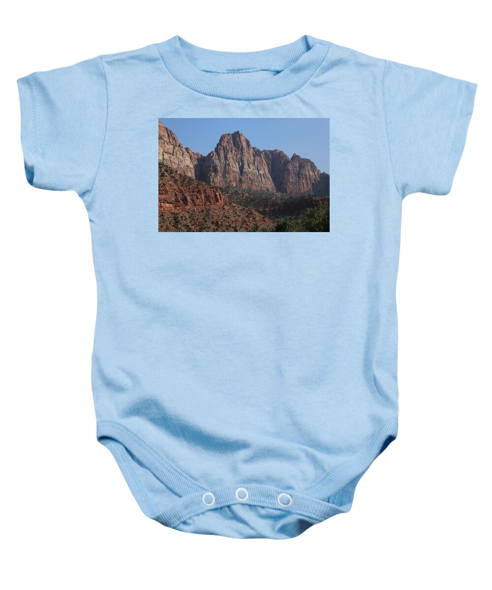 National Park Baby Onesie featuring the digital art Zion National Park 2 by Andrew Williams