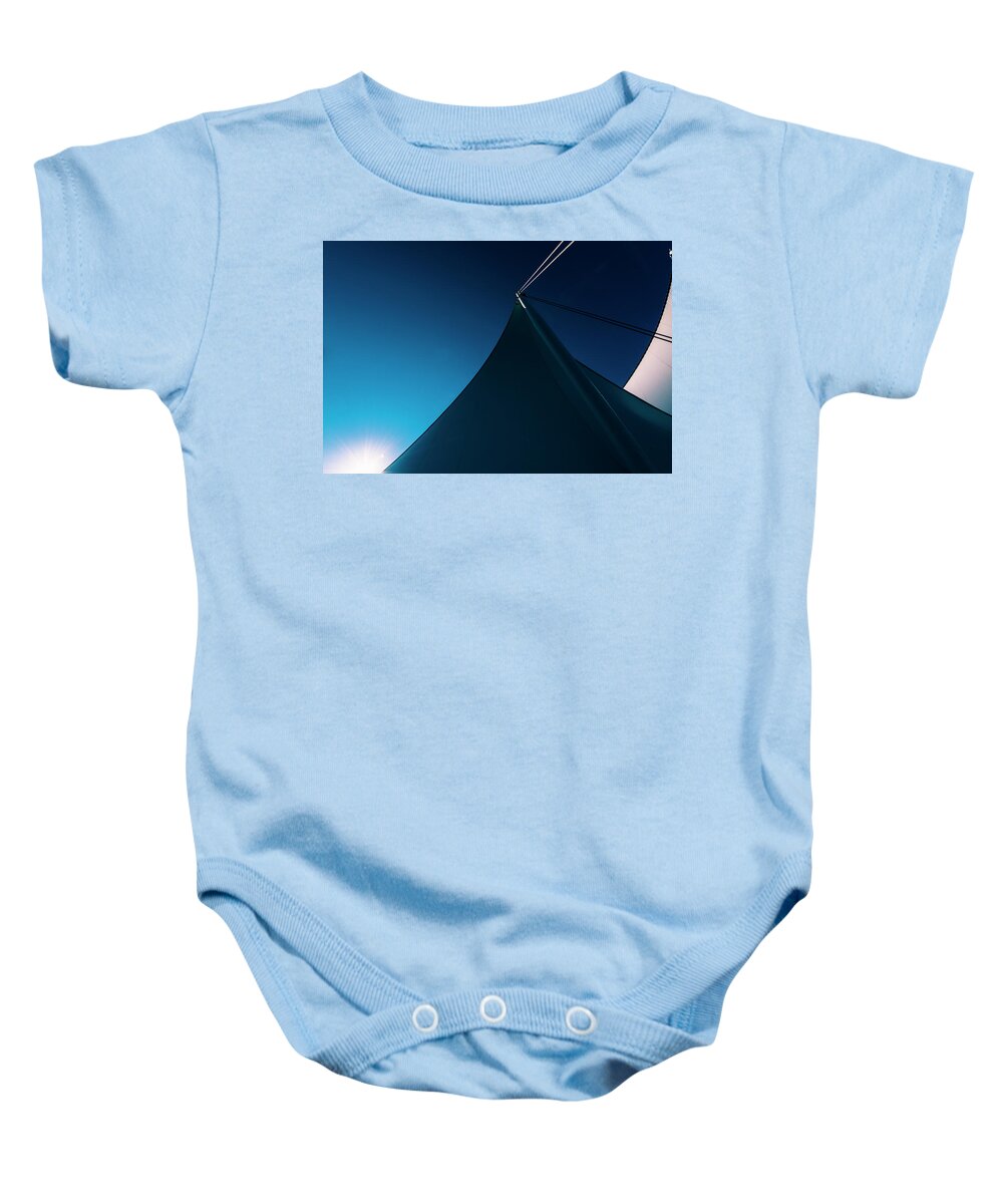 Canada Place Baby Onesie featuring the photograph Canada Place Vancouver Sails 0174-100 by Amyn Nasser