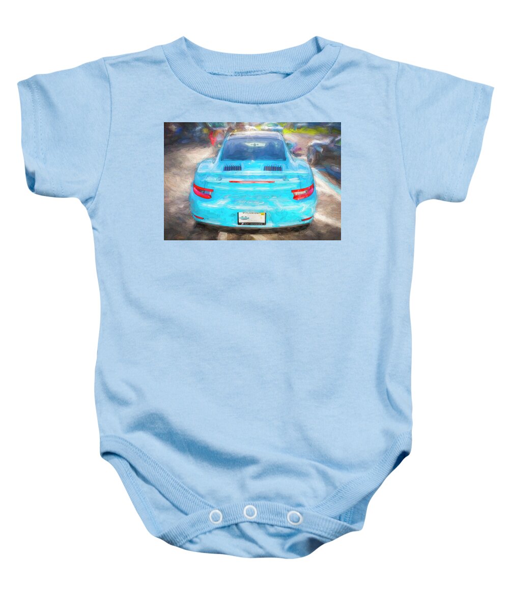 2019 Porsche 911 Turbo S Coupe 991.2 Baby Onesie featuring the photograph 2019 Porsche 911 Turbo S Coupe 991.2 X117 by Rich Franco