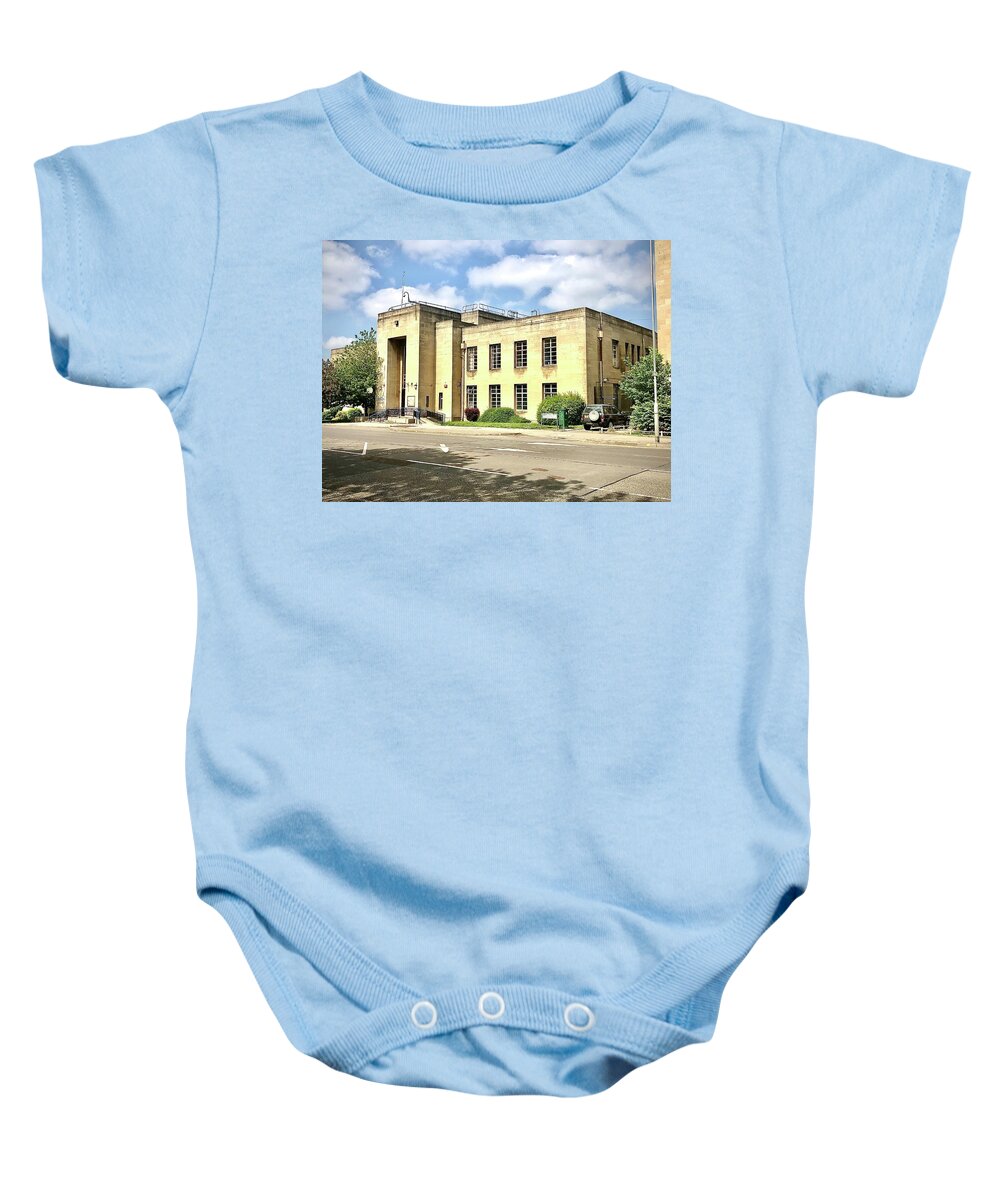  Baby Onesie featuring the photograph Northamptonshire Campbell Square Police Station and Courts #2 by Gordon James