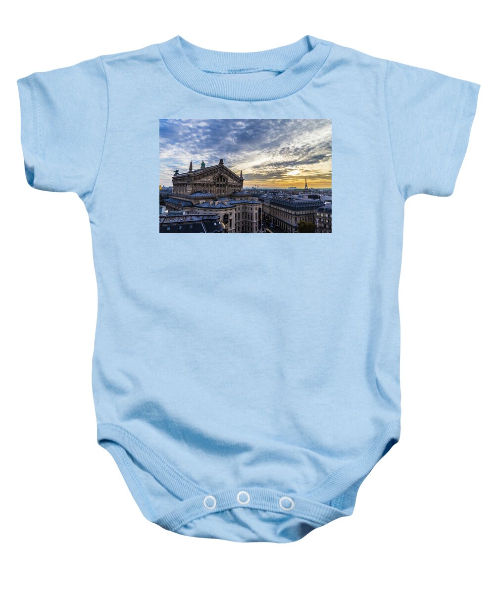 France Baby Onesie featuring the photograph Panorama of Paris, France #1 by Fabiano Di Paolo