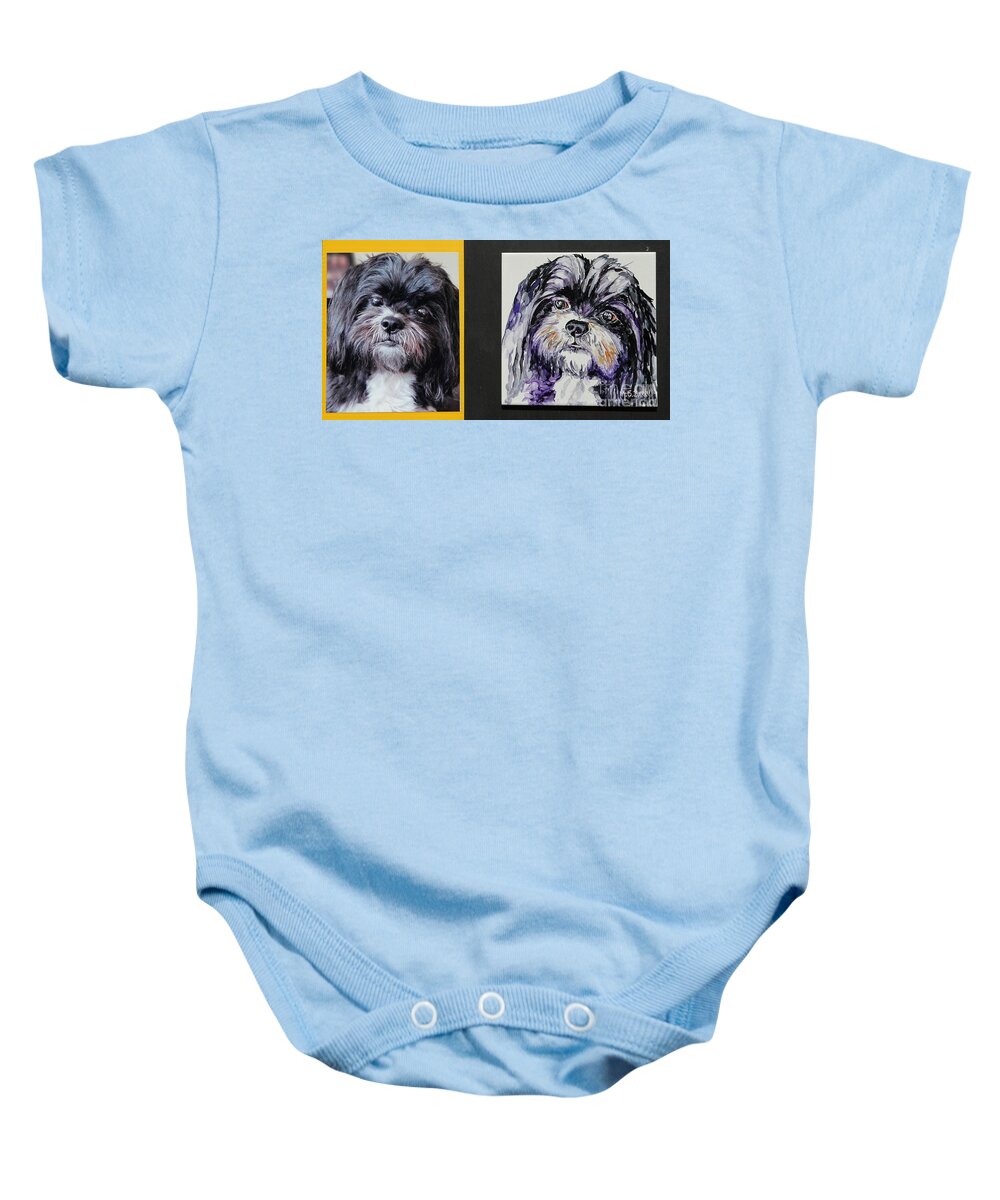  Baby Onesie featuring the painting Pet Portrait Commission #2 by Maria Barry