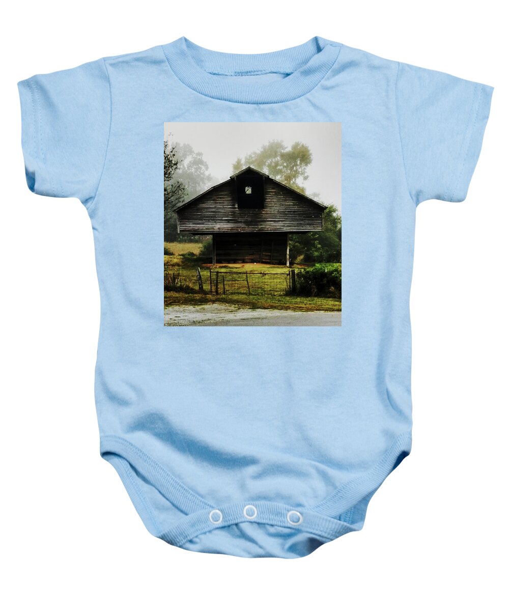Barn Baby Onesie featuring the photograph Tennessee Barn from the past #1 by Kim Galluzzo