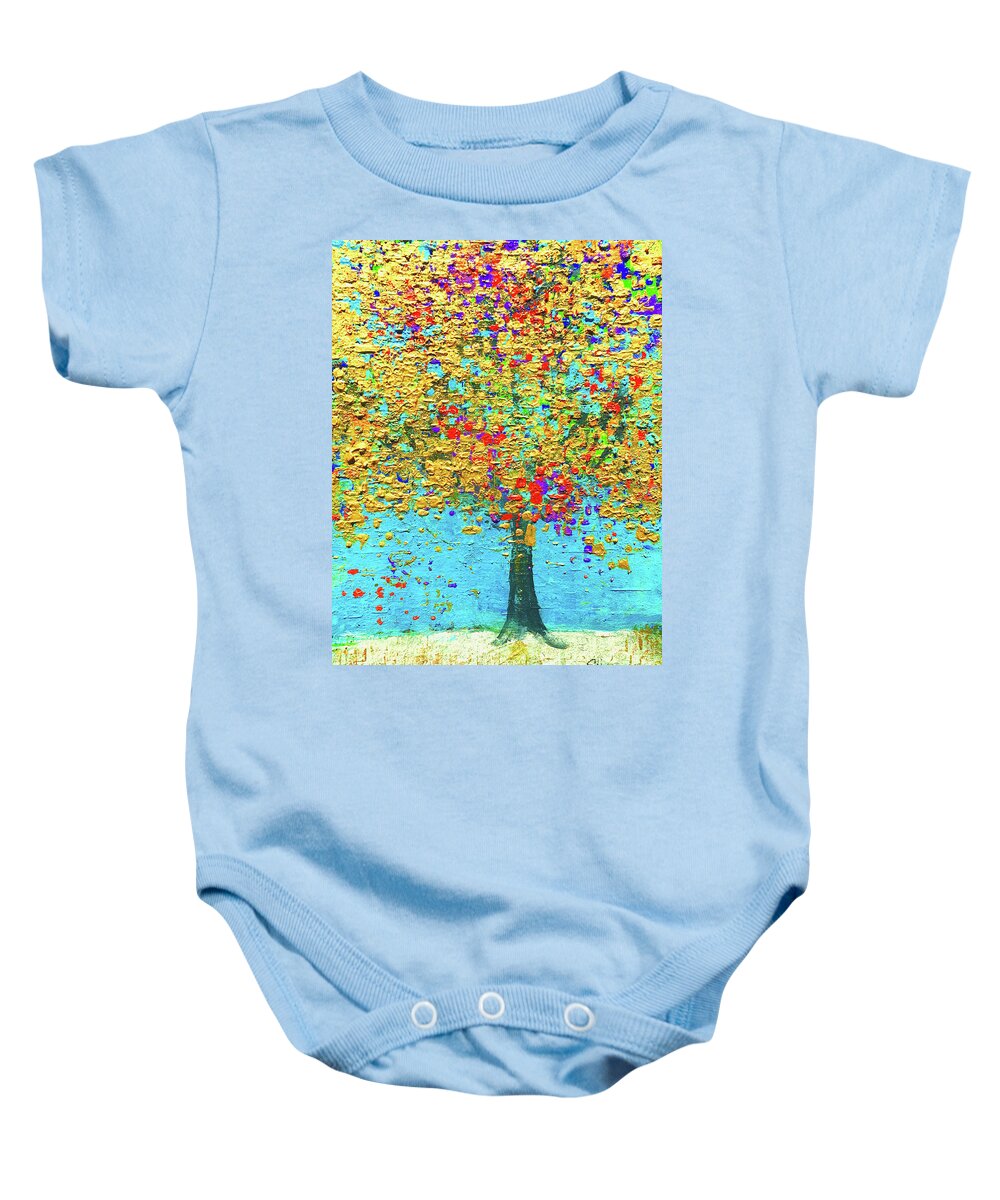 Klimt Baby Onesie featuring the painting Vienna Woods Solitaire #1 by Elise Ritter