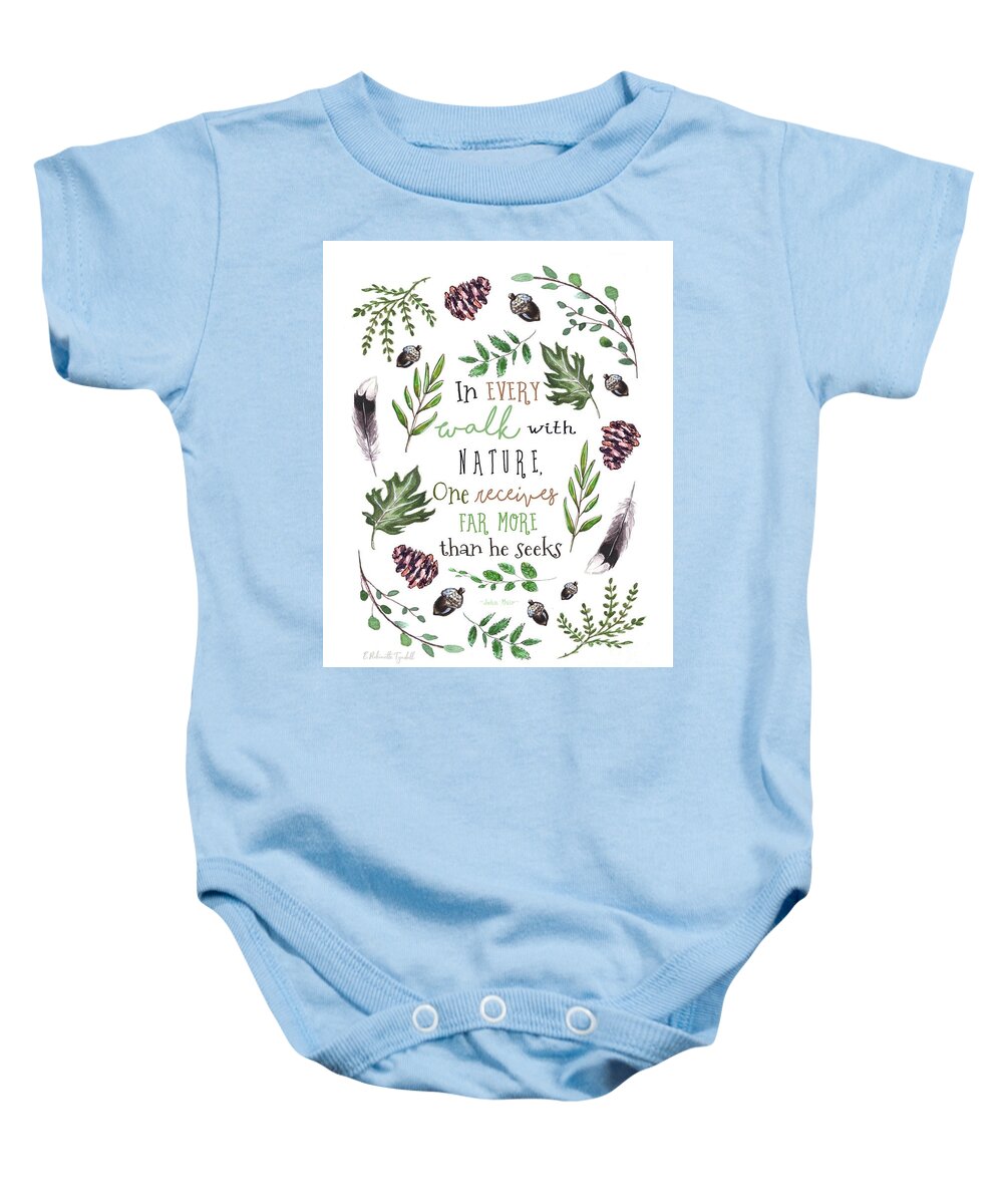 Nature Baby Onesie featuring the painting Walk With Nature #1 by Elizabeth Robinette Tyndall