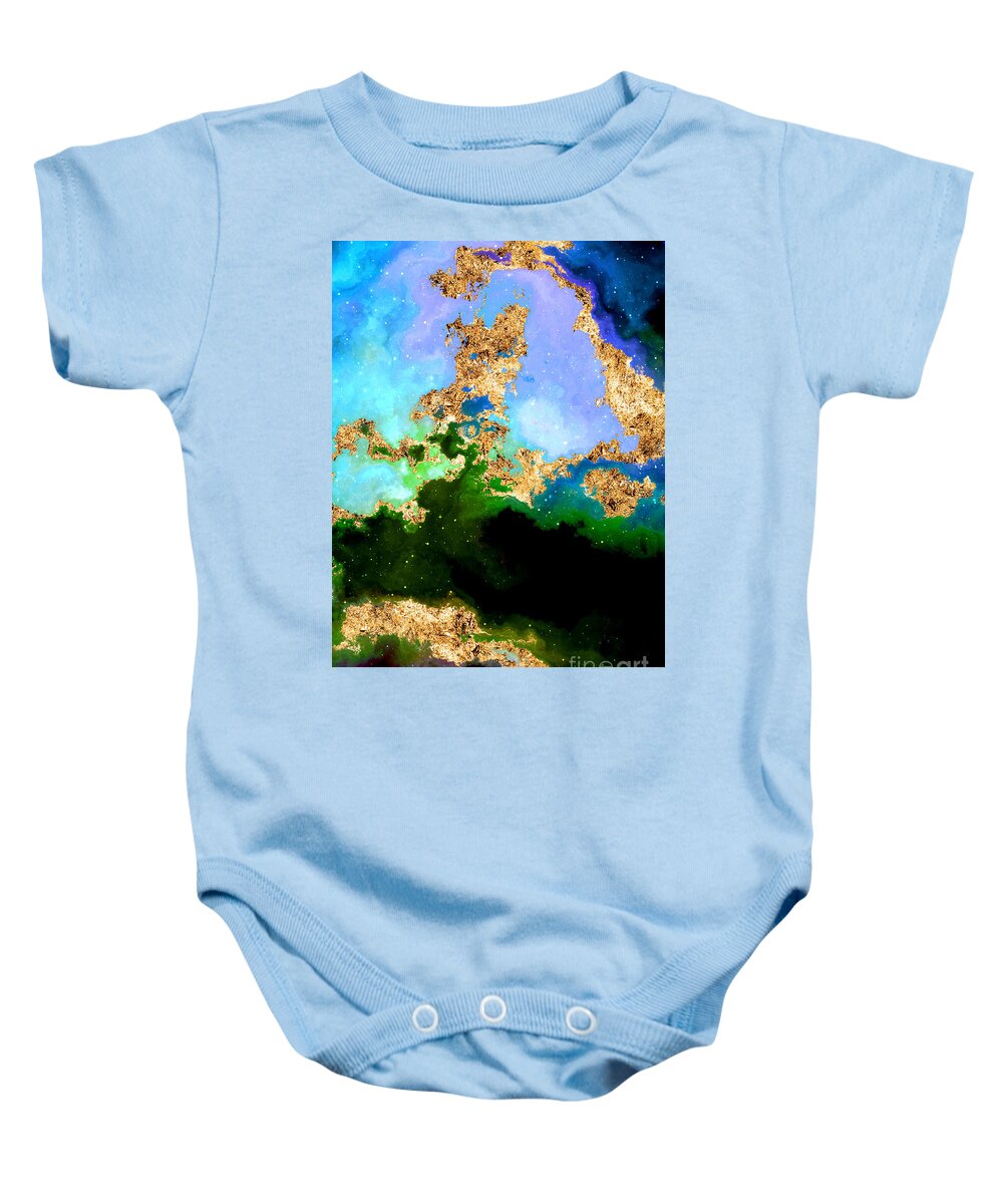 Holyrockarts Baby Onesie featuring the mixed media 100 Starry Nebulas in Space Abstract Digital Painting 034 by Holy Rock Design