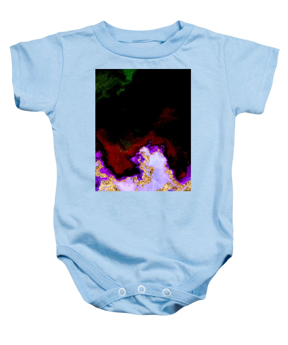 Holyrockarts Baby Onesie featuring the mixed media 100 Starry Nebulas in Space Abstract Digital Painting 063 by Holy Rock Design