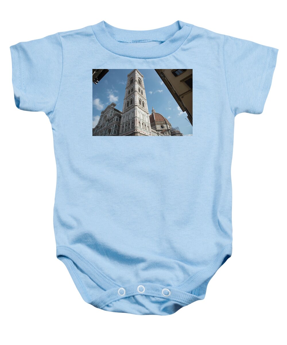 Architecture Baby Onesie featuring the photograph Architectural details of Cathedral of Santa Maria del Fiore Cathedral of Florence. Italy Europe #2 by Michalakis Ppalis