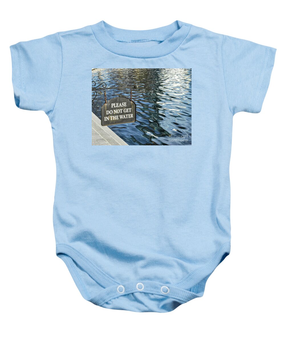 Knoxville Baby Onesie featuring the photograph No Swimming #3 by Phil Perkins