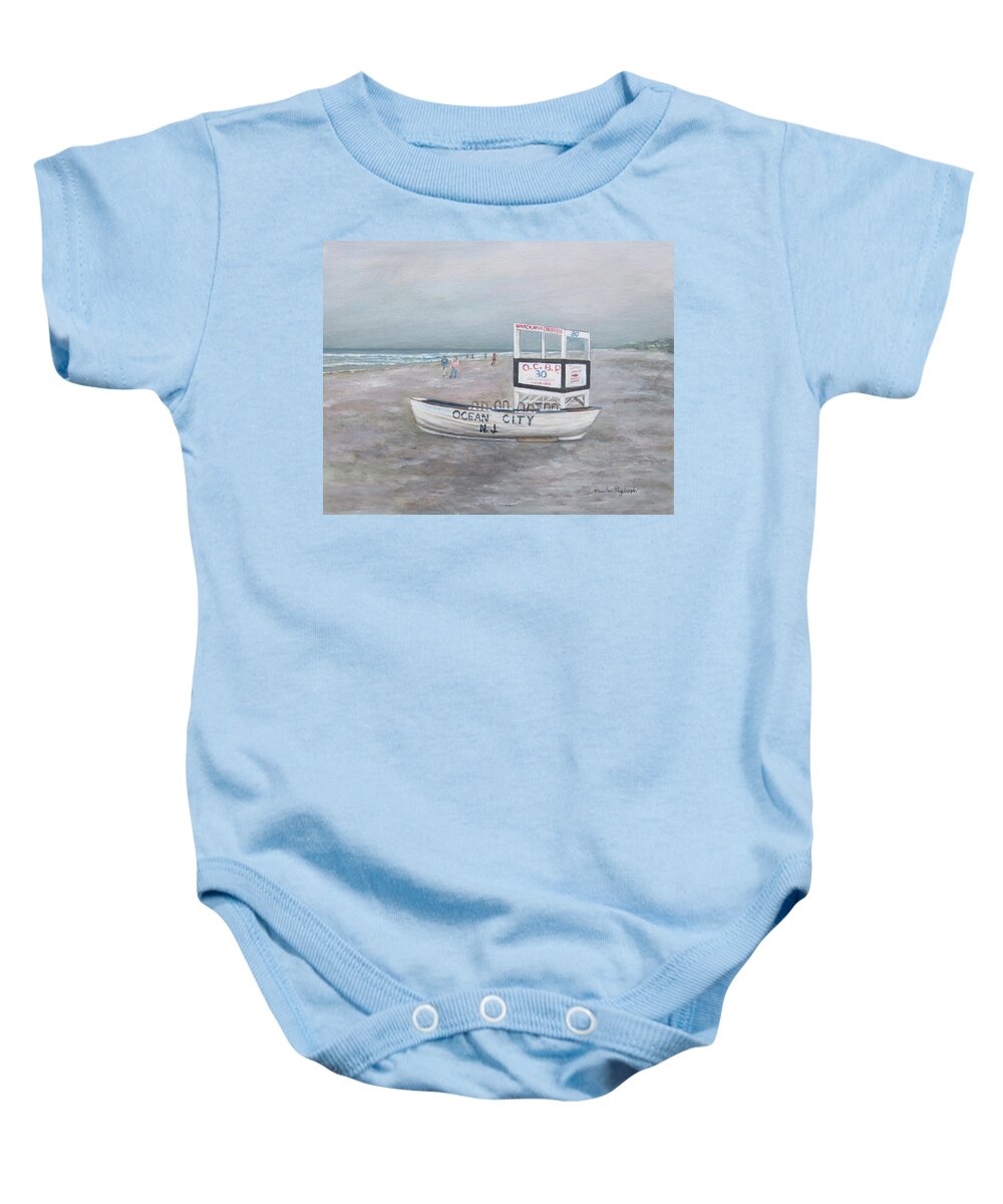 Painting Baby Onesie featuring the painting 30th Street Ocean City by Paula Pagliughi