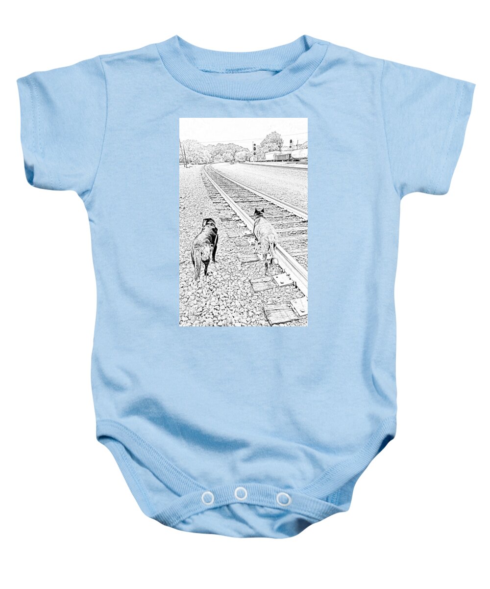 Irondale Train Viewing Platform Irondale Alabama Baby Onesie featuring the photograph Irondale Train Viewing Platform #7 by Kenny Glover